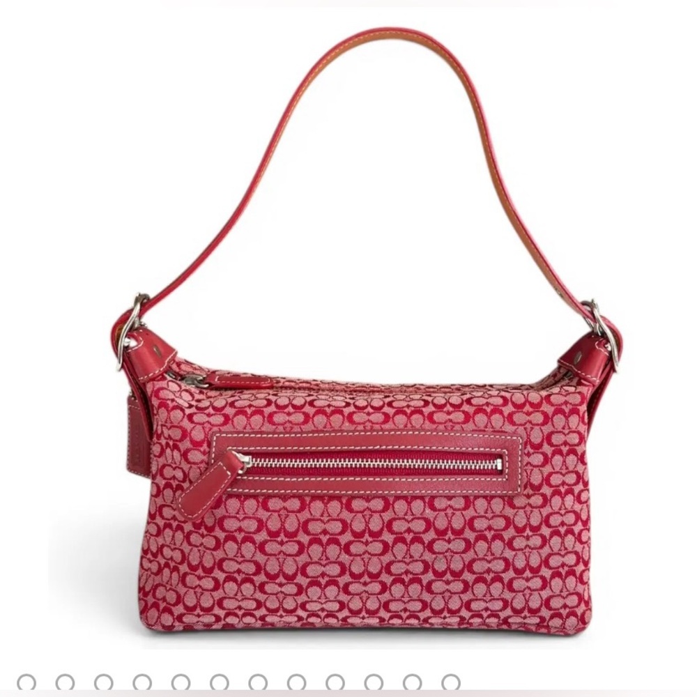 Vintage Coach Pink Signature Jacquard Shoulder Clutch